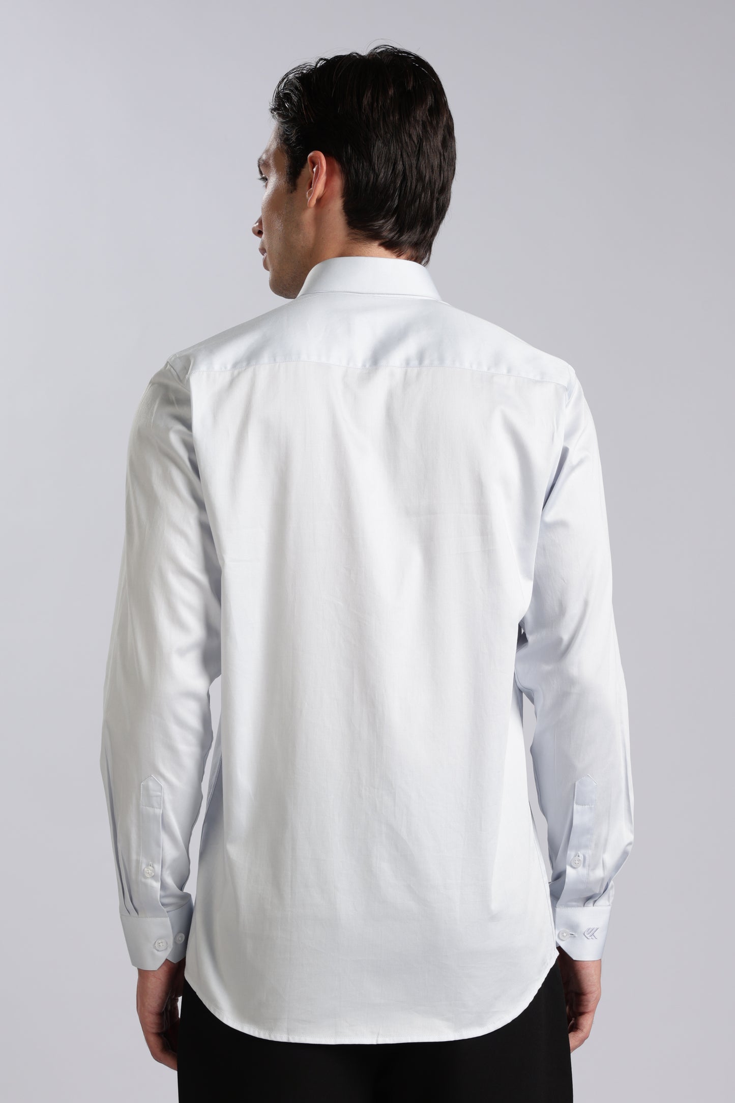 Kollarz and Kreazez Men's Sky Blue Sateen Shirt – 100% Giza Cotton