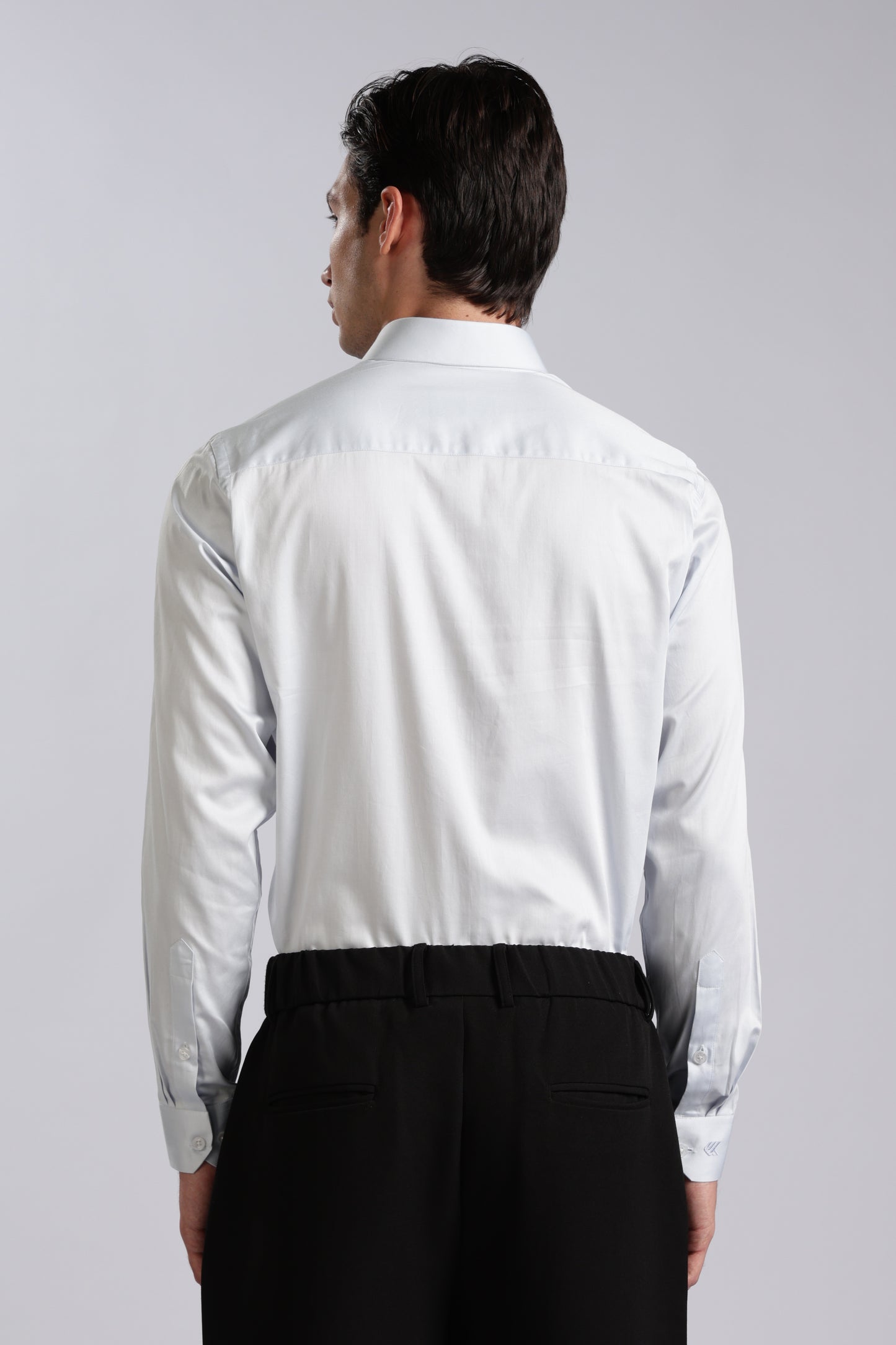 Kollarz and Kreazez Men's Sky Blue Sateen Shirt – 100% Giza Cotton
