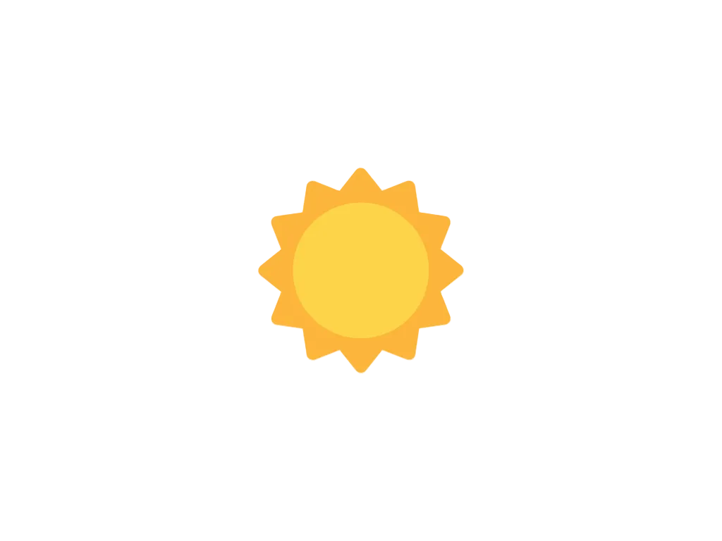 Yellow sun icon on a white background